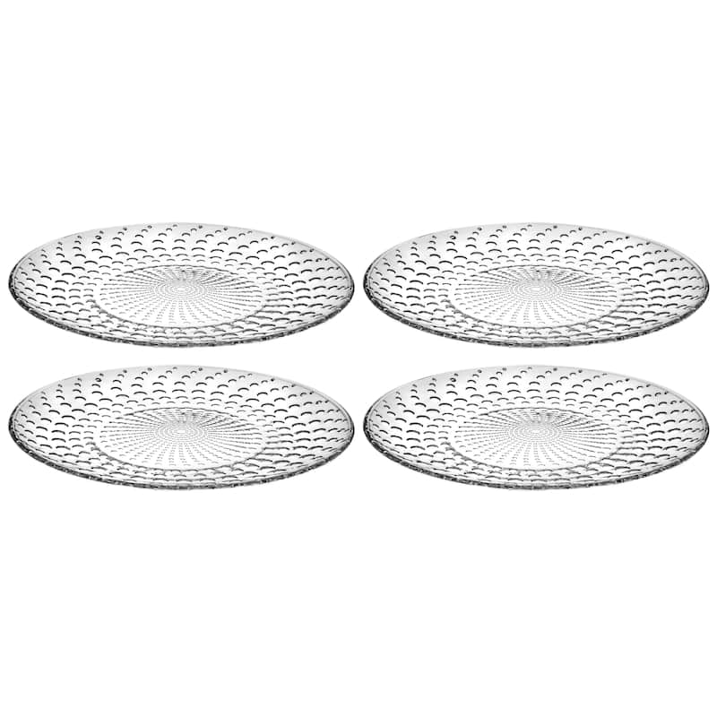 Majestic Gifts Inc. Glass Dinner Plate Set/4 10.2" Diameter Bed
